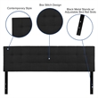 Afuera Living Contemporary King Fabric Panel Headboard in Black