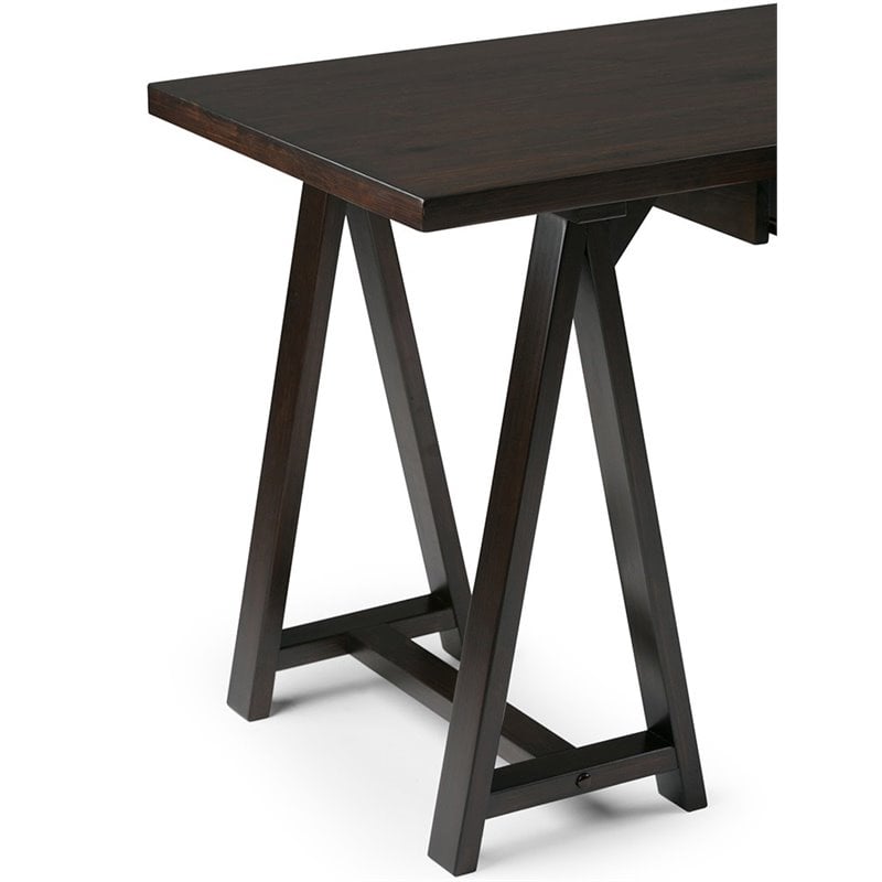 Afuera Living Contemporary Computer Desk in Dark Chestnut Brown