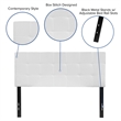 Afuera Living Contemporary Tufted Full Panel Headboard in White