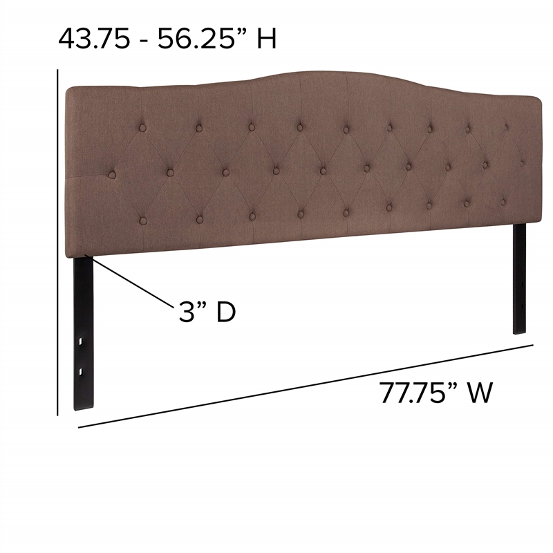 Afuera Living Contemporary Tufted King Panel Headboard in Camel
