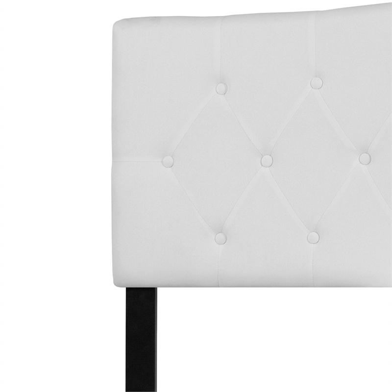 Afuera Living Contemporary Tufted King Panel Headboard in White