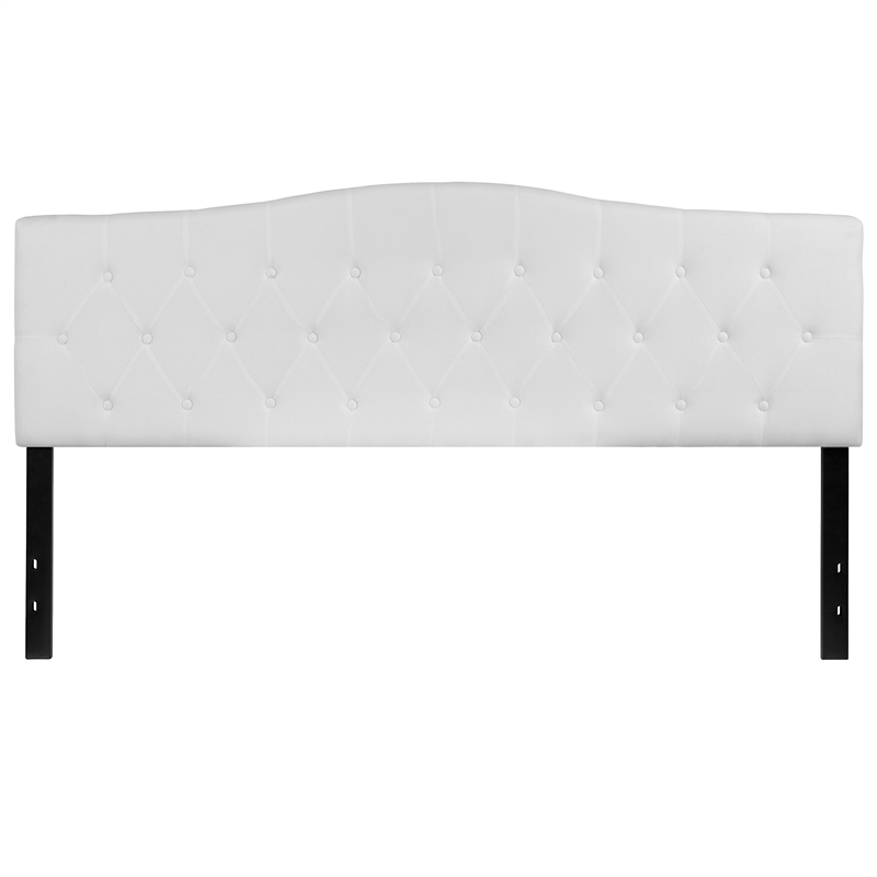 Afuera Living Contemporary Tufted King Panel Headboard in White