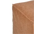 Afuera Living Boho Square Pouf in Distressed Brown Faux Leather