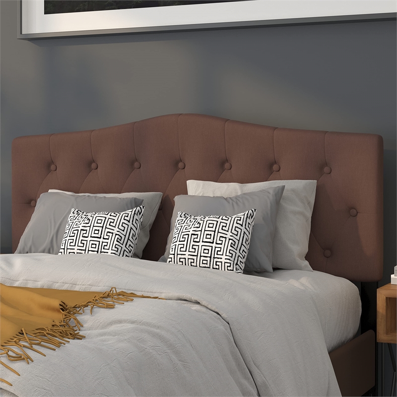 Afuera Living Contemporary Tufted Queen Panel Headboard in Camel
