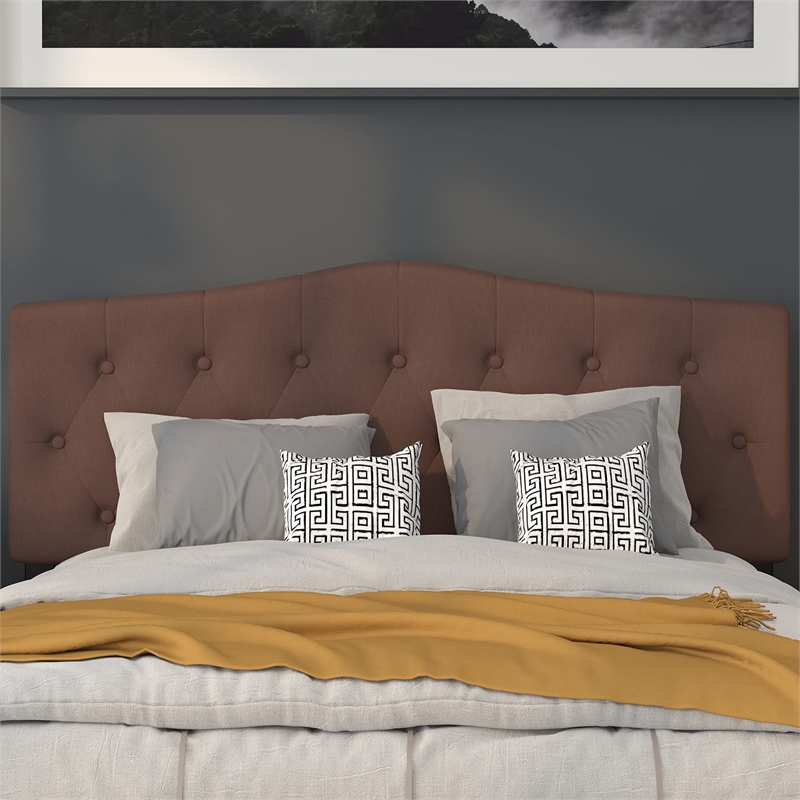 Afuera Living Contemporary Tufted Queen Panel Headboard in Camel