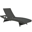 Afuera Living Aluminum Rattan Fabric Patio Chaise in Canvas/Navy