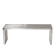 Afuera Living Medium Modern Style Stainless Steel Bench in Silver