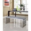 Afuera Living Medium Modern Style Stainless Steel Bench in Silver