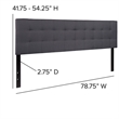 Afuera Living Contemporary King Fabric Panel Headboard in Dark Gray