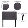 Afuera Living Contemporary Twin Fabric Panel Headboard in Dark Gray
