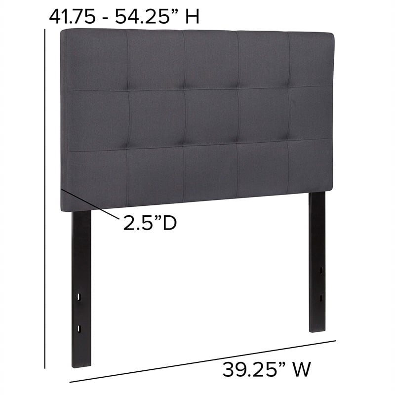 Afuera Living Contemporary Twin Fabric Panel Headboard in Dark Gray
