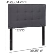 Afuera Living Contemporary Twin Fabric Panel Headboard in Dark Gray