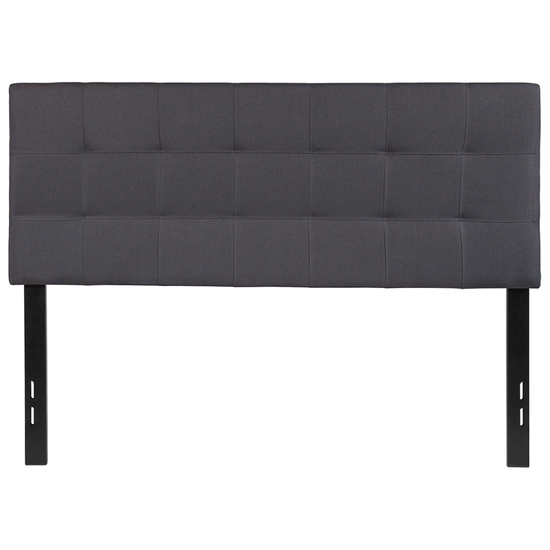 Afuera Living Contemporary Tufted Full Panel Headboard in Dark Gray