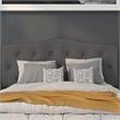 Afuera Living Contemporary Tufted Full Panel Headboard in Dark Gray