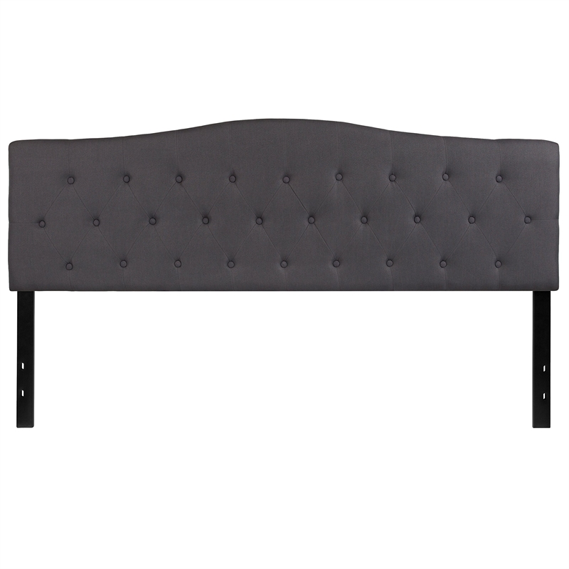 Afuera Living Contemporary Tufted King Panel Headboard in Dark Gray