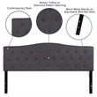 Afuera Living Contemporary Tufted King Panel Headboard in Dark Gray