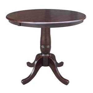 Afuera Living Round Extendable Pedestal Dining Table in Mocha Brown