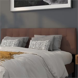 Afuera Living Contemporary King Fabric Panel Headboard in Dark Brown