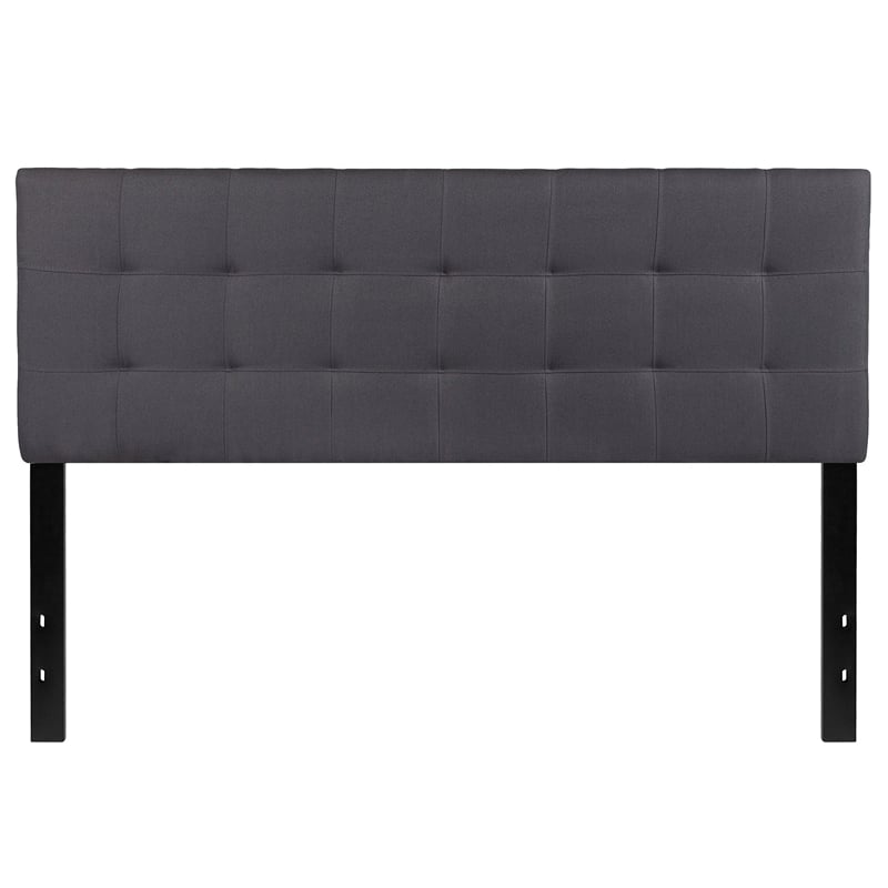 Afuera Living Contemporary Queen Fabric Panel Headboard in Dark Gray