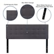 Afuera Living Contemporary Queen Fabric Panel Headboard in Dark Gray