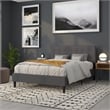 Afuera Living Contemporary Queen Fabric Panel Headboard in Dark Gray