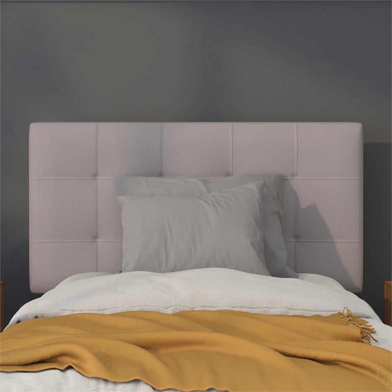 Afuera Living Contemporary Twin Fabric Panel Headboard in Light Gray