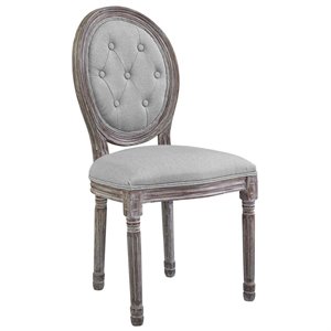 Afuera Living 19.5&quot Tufted Fabric Upholstered Dining Side Chair in Light Gray