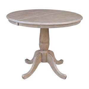 Afuera Living 36&quot Round Top Dining Height Pedestal Table With 12&quot Leaf - 29.3&quotH