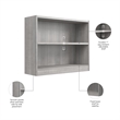 Afuera Living Engineered Wood Universal Small 2 Shelf Bookcase in Platinum Gray