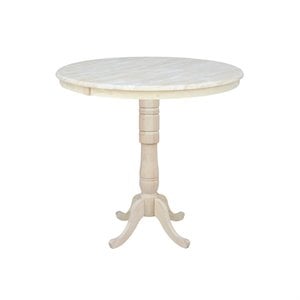 Afuera Living 36&quot Dining Counter/Bar Height Round Top Pedestal Table - 12&quot Leaf