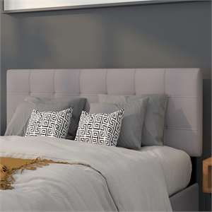 Afuera Living Contemporary Tufted Full Panel Headboard in Light Gray