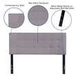 Afuera Living Contemporary Tufted Full Panel Headboard in Light Gray