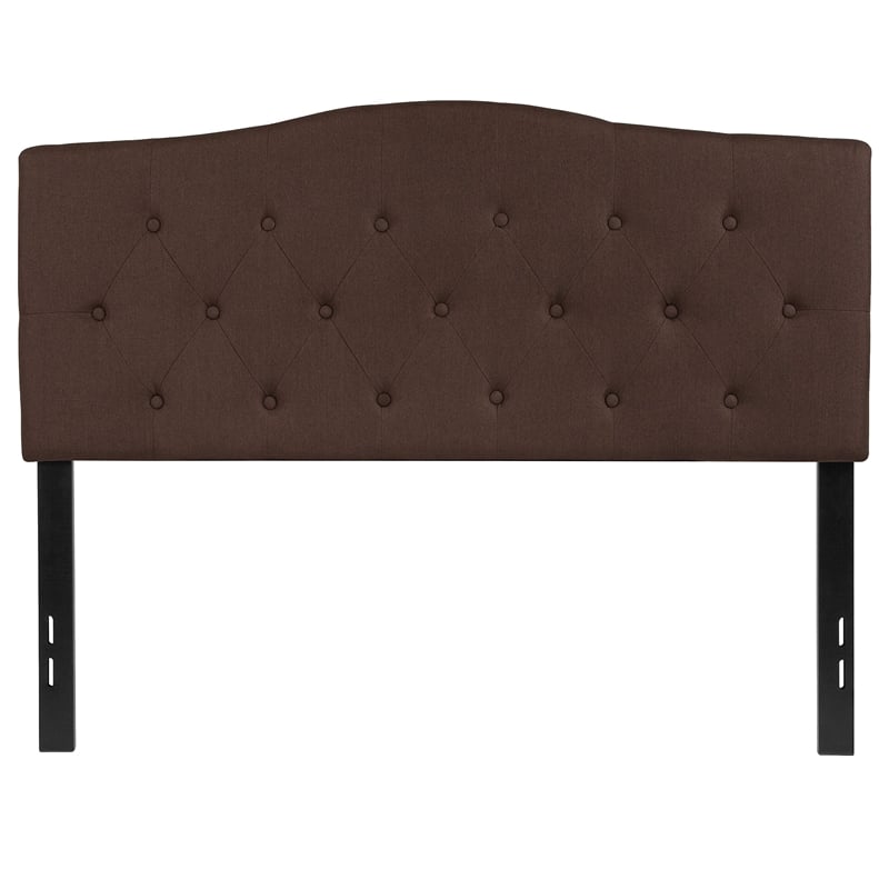 Afuera Living Contemporary Tufted Full Panel Headboard in Dark Brown