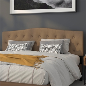 Afuera Living Contemporary Tufted King Panel Headboard in Dark Brown