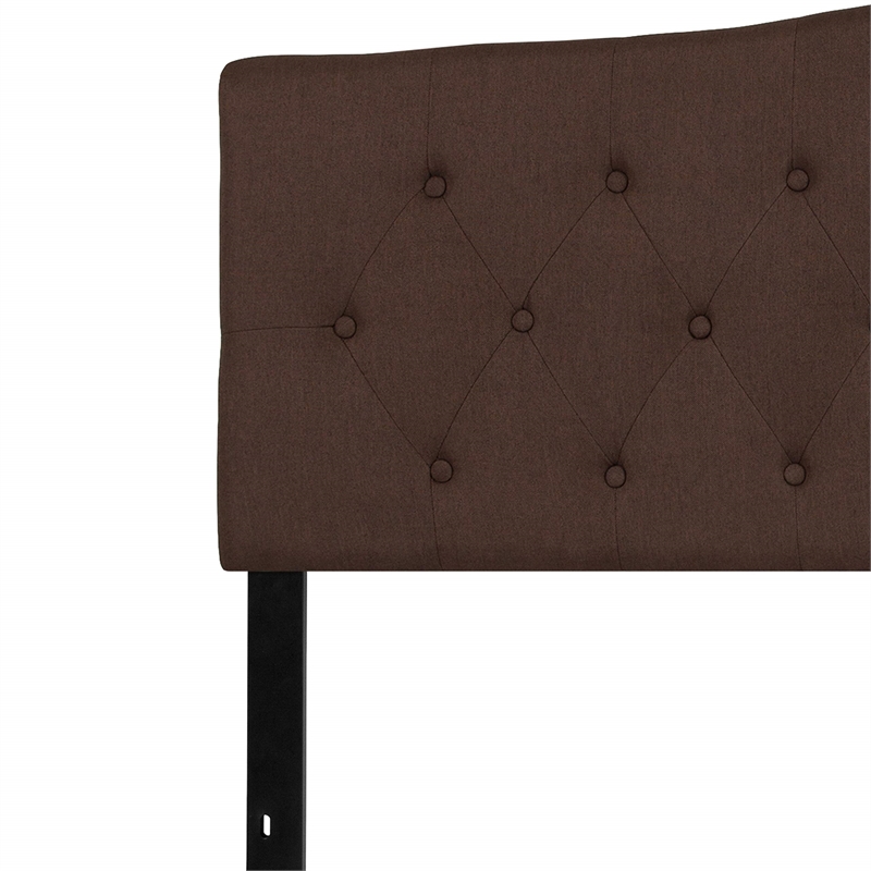 Afuera Living Contemporary Tufted King Panel Headboard in Dark Brown