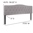 Afuera Living Contemporary Tufted King Panel Headboard in Light Gray