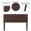 Afuera Living Contemporary Queen Fabric Panel Headboard in Dark Brown