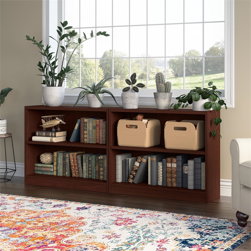 Afuera Living Contemporary Universal 2 Shelf Bookcase in Vogue Cherry