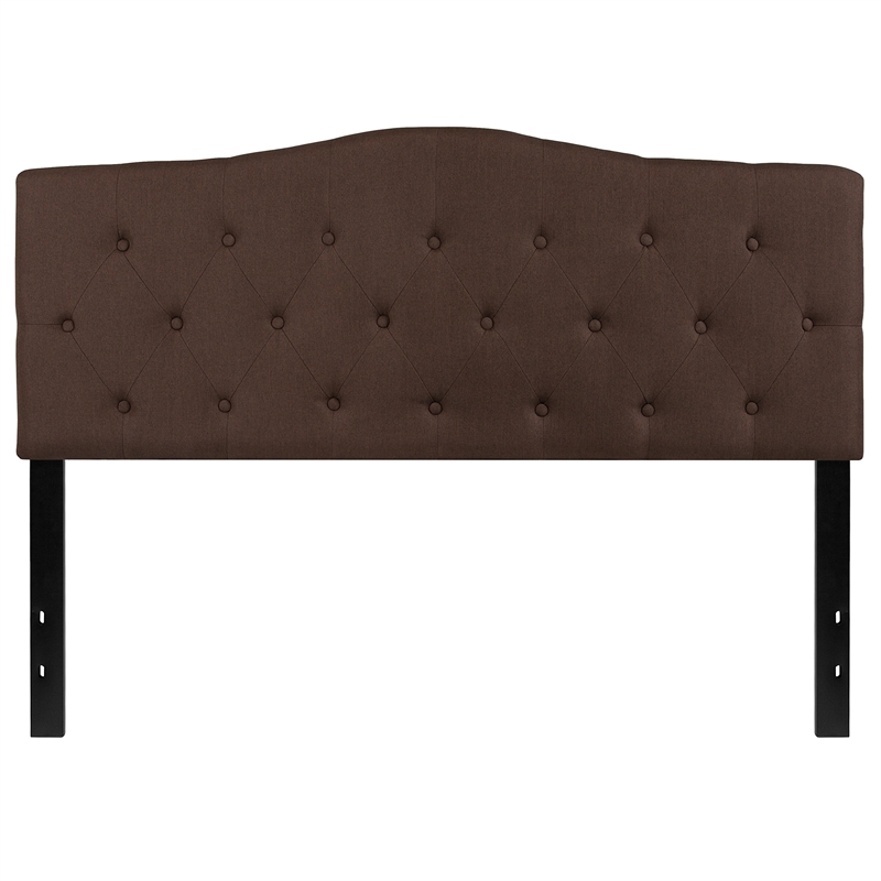 Afuera Living Contemporary Tufted Queen Panel Headboard in Dark Brown