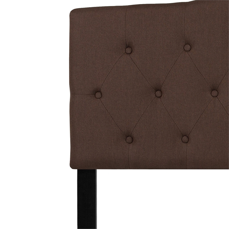 Afuera Living Contemporary Tufted Queen Panel Headboard in Dark Brown