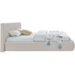 Afuera Living Contemporary Deep Channel Tufted Rich Cream Velvet Full Bed