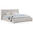 Afuera Living Contemporary Deep Channel Tufted Rich Cream Velvet Full Bed