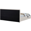 Afuera Living Contemporary Deep Channel Tufted Rich Cream Velvet Queen Bed