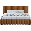 Afuera Living Contemporary Deep Channel Tufted Rich Saddle Velvet King Bed