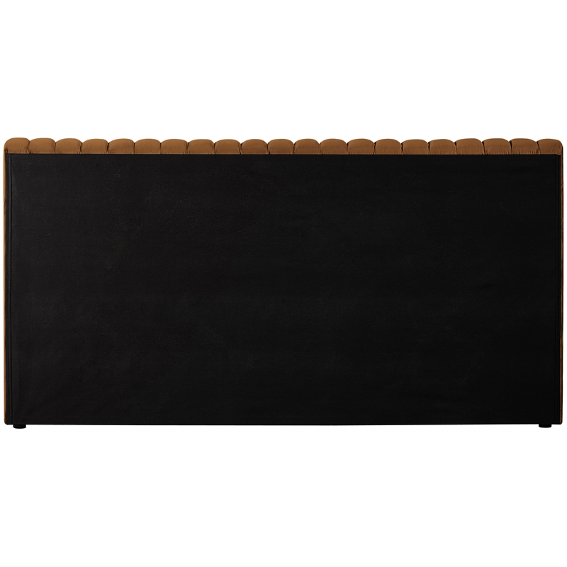 Afuera Living Contemporary Deep Channel Tufted Rich Saddle Velvet King Bed