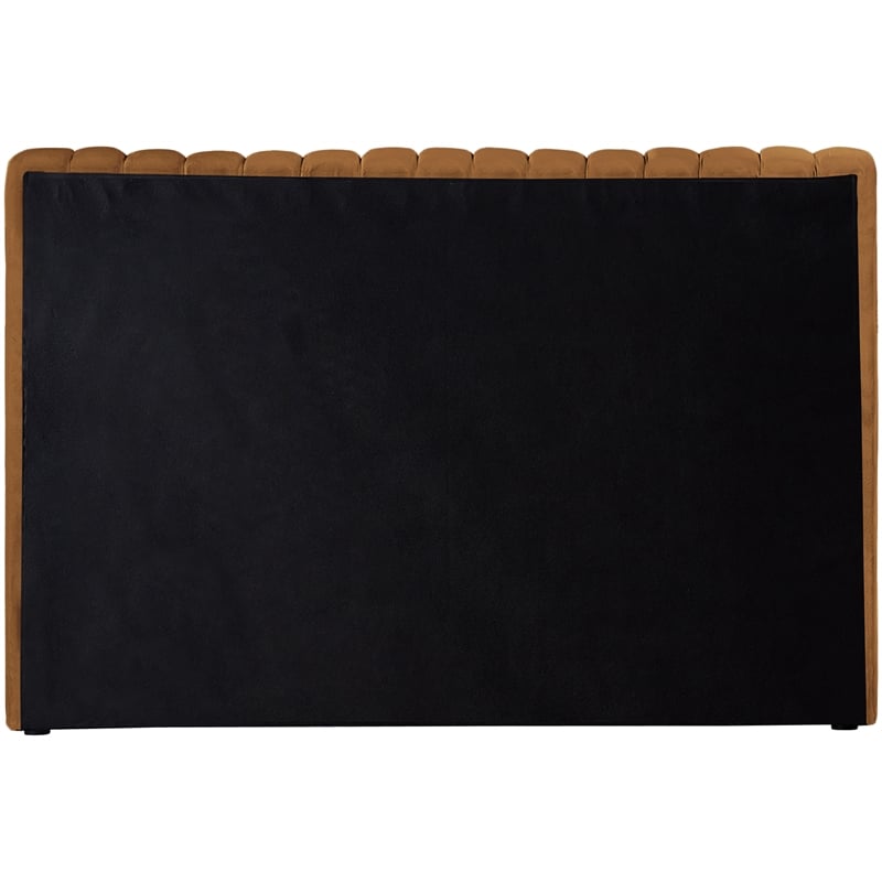 Afuera Living Contemporary Deep Channel Tufted Rich Saddle Velvet Twin Bed