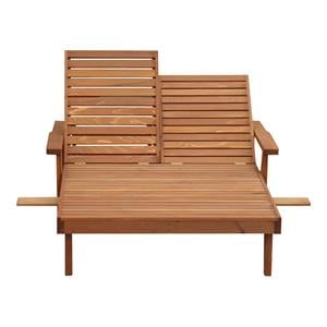 Afuera Living 45&quot Solid Wood Outdoor Double Chaise Lounge in Natural