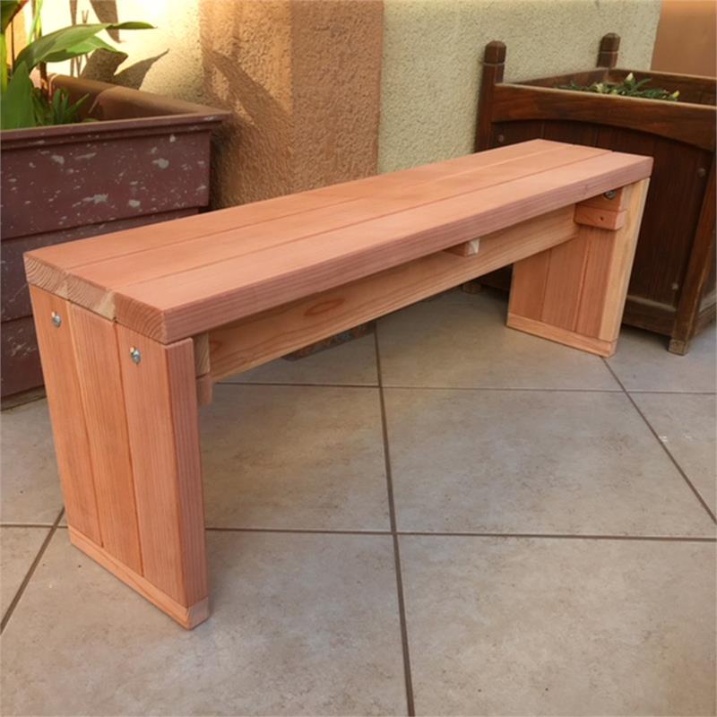 Afuera Living 4ft Farmhouse Solid Wood Outdoor Bench in Natural