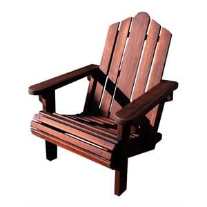 Afuera Living 36&quot Solid Wood Adirondack Chair in Mission Brown Stain