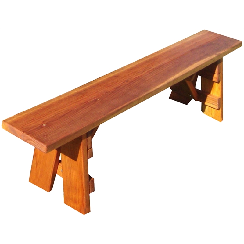 Afuera Living 5ft Farmhouse Solid Wood Picnic Bench in Natural